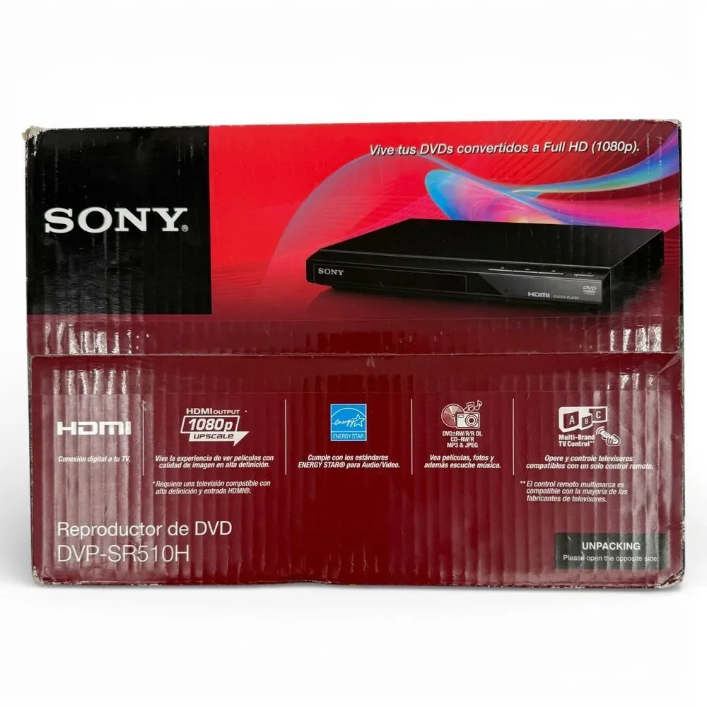 NEW Sealed Box Sony DVD 1080P Upscaling Player DVP-SR510H
